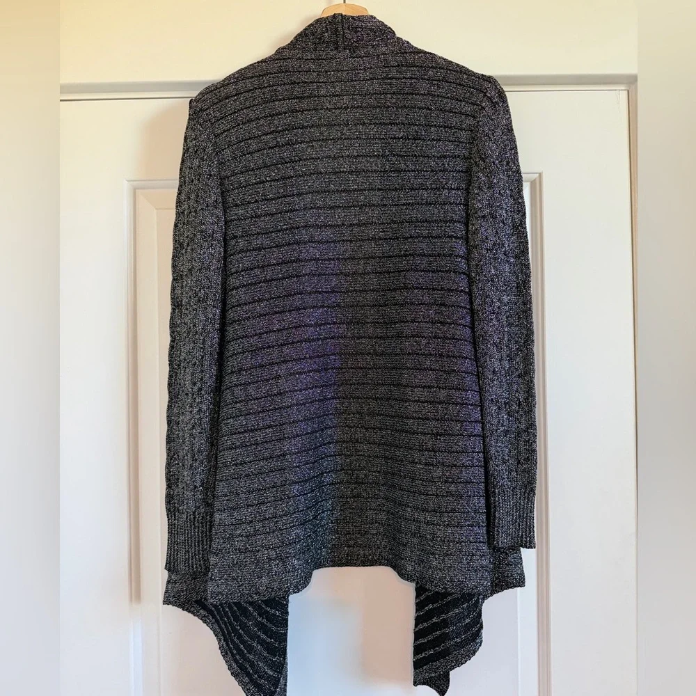Jones New York Black and Silver Cardigan